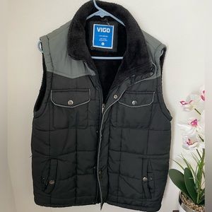 MENS BLACK and GREY PUFFER JACKET
